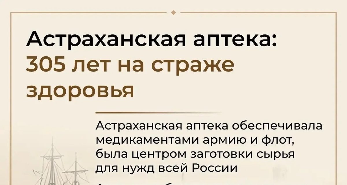 Первую государственную аптеку в Астрахани 305 лет назад учредили по указу Петра I